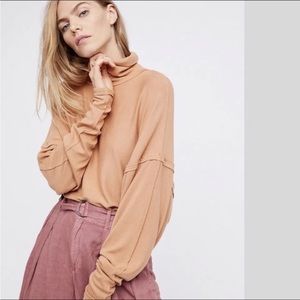 Free People We the Free Alameda Caramel turtle neck